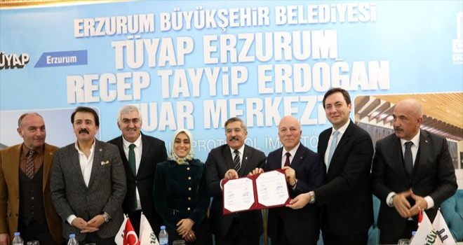 Erzurum Büyükşehir Belediyesi, TÜYAP A.Ş. ile işbirliği protokolü imzaladı.