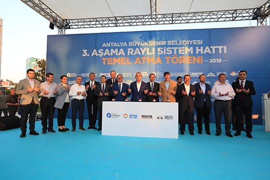 Antalya 3. Etap Raylı Sistem Projesi’nin temeli atıldı