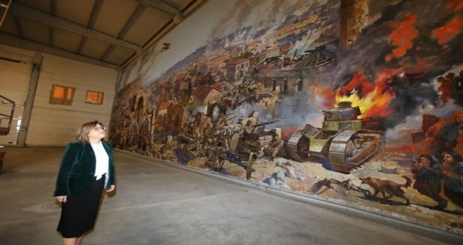 Başkan Şahin Panorama Müzesi'nin çalışmalarını inceledi.