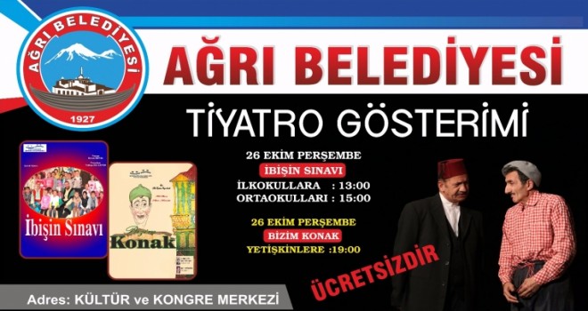 Ağrı Belediyesi'nden Tiyatro gösterimi